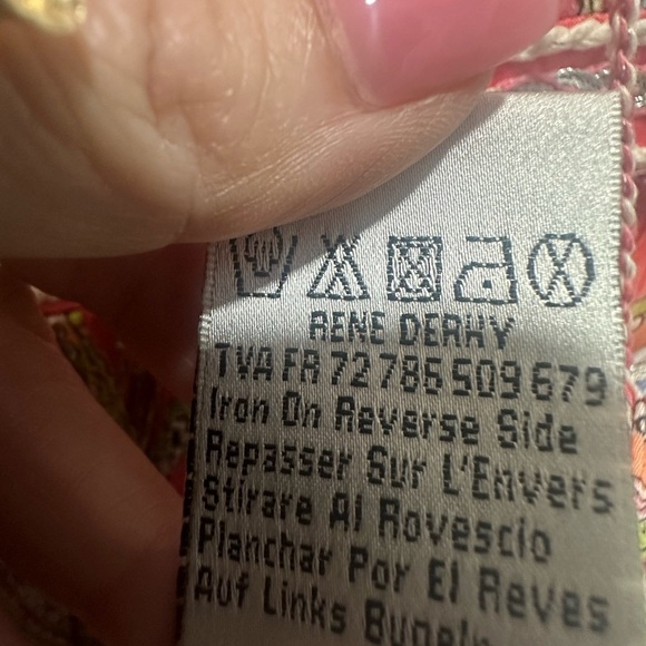 Derhy By Rene Derhy Ladies Short Sleeve Top Colourful Artsy Boho Peasant Blouse - Picture 8 of 9